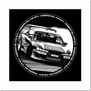 NISSAN SILVIA S14 KOUKI Black 'N White 4 (Black Version) Posters and Art